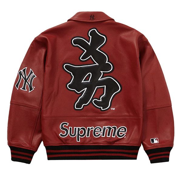 シュプリーム MLB「最高」偽物★Supreme x NYヤンキース★洗練された芸術★ロゴレザージャケット★