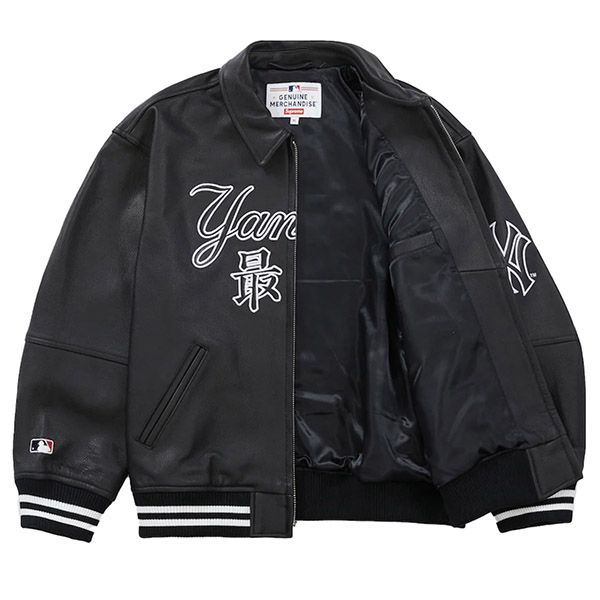 シュプリーム MLB「最高」偽物★Supreme x NYヤンキース★洗練された芸術★ロゴレザージャケット★
