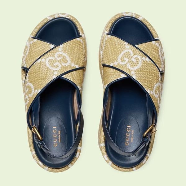 世界中で大人気☆グッチ プラットフォーム 厚底 サンダル 偽物 703791UWB809665