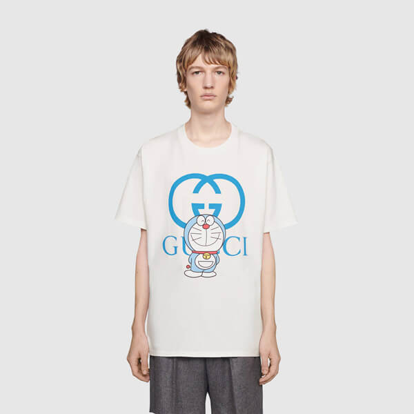 グッチ ドラえもん Tシャツ コピー☆21SS☆【グッチ】xDORAEMON★コラボ★オーバーサイズ 616036 XJDEZ 9791
