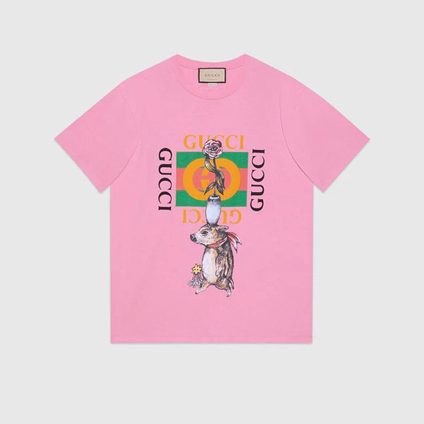 日本限定 グッチ×ヒグチユウコ 偽物コラボ★オーバーサイズTシャツ コピー 548334 XJDTN 9095