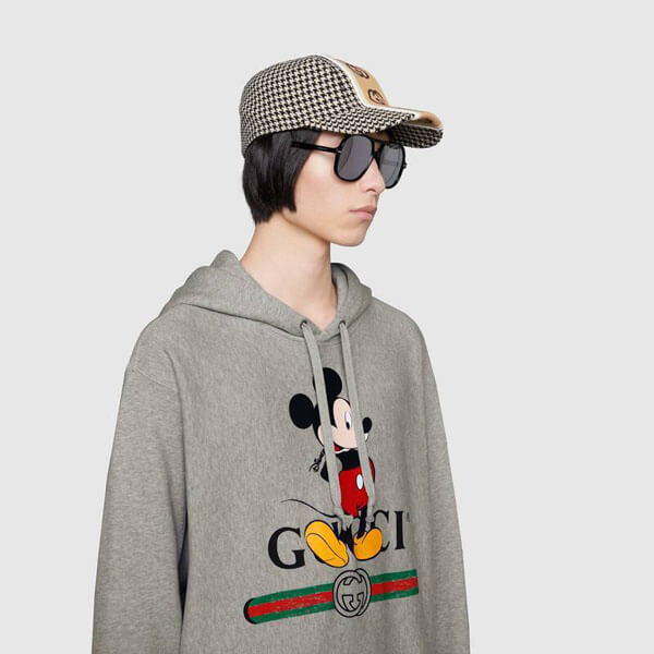 ミッキー 偽物 ディズニー x グッチ パーカー フード付き スウェットシャツ 604218 XJB68 1093