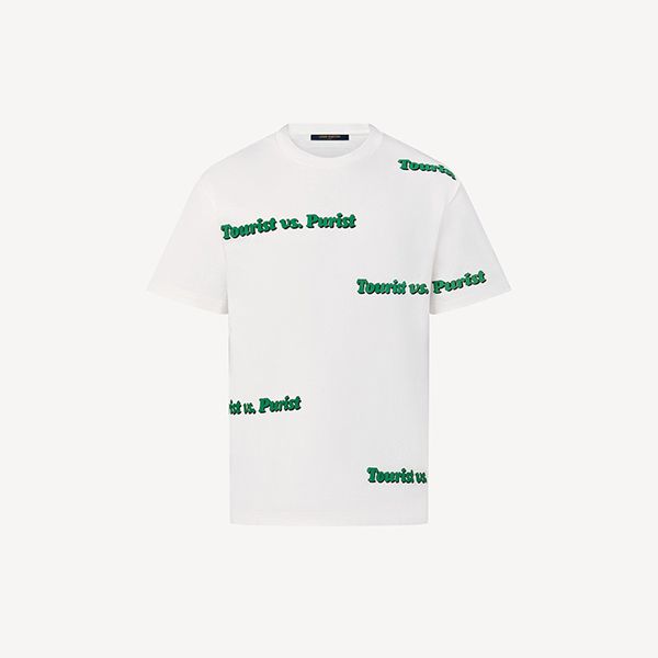 新作★ルイヴィトン Tシャツ エブリデイLV 偽物 TOURIST VS PURIST プリンテッド 1A971R