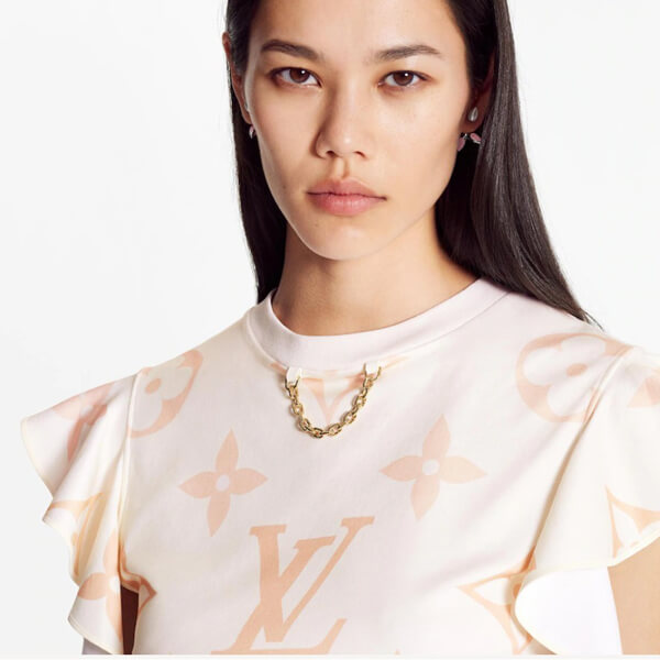 ルイヴィトン Tシャツ コピー21SS☆LV グラデーション ラッフルスリーブシャツ 1A8RP6 1A8RPB