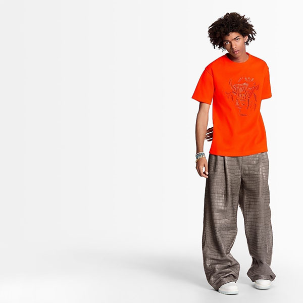ルイヴィトン Tシャツ コピー LVヴェジェトゥルレースエンブロイダリーTシャツ1A7QFM