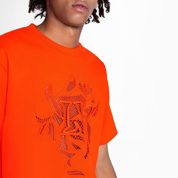 ルイヴィトン Tシャツ コピー LVヴェジェトゥルレースエンブロイダリーTシャツ1A7QFM