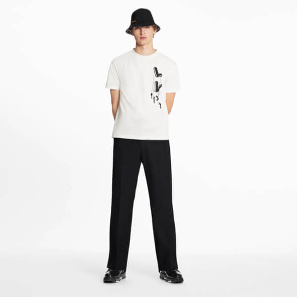 ルイヴィトン Tシャツ 偽物 21SS フロウティングLVプリンテッド 1A8P90