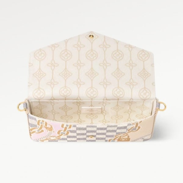 注目度抜群！ルイヴィトン ポシェットフェリシーLV ダミエ 偽物 ロープ N40466
