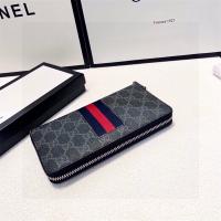 幅広く対応できる上品 GUCCI 偽物 長財布 モノグラム 牛革 レザー 21x11㎝ ブラック系 GGスプリーム シェリーライン ファスナー