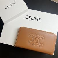 セリーヌ スーパー コピー 財布 カーフスキン トリオンフ ロゴ ファスナー カード収納 CELINE