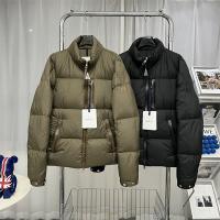 MONCLER コピー ダウンジャケット フロントジップ レザー引手 カーキ 保温 モンクレール