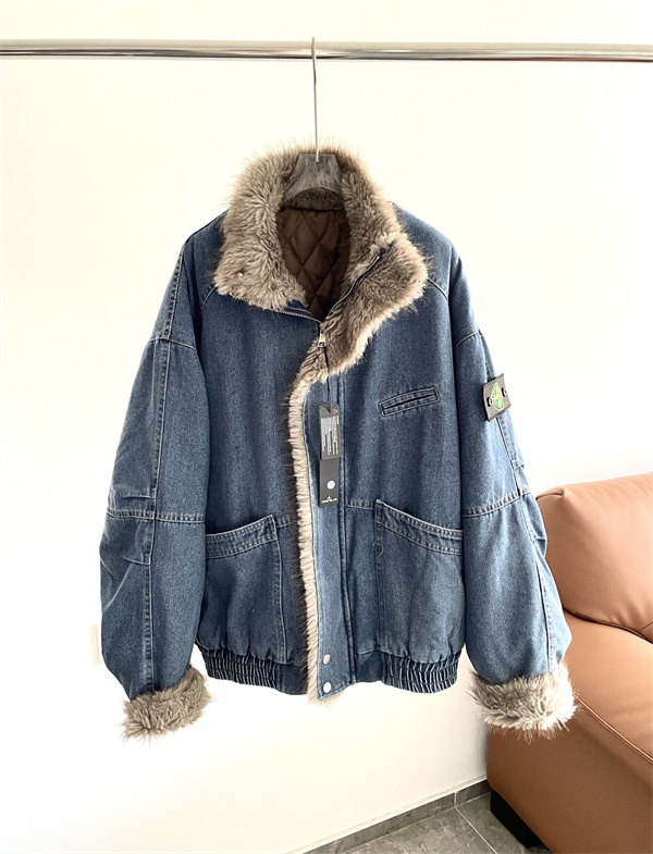 味わい加工  STONE ISLAND ストーンアイランド コピーボアライニング デニム ジャケット