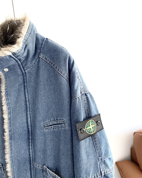 味わい加工  STONE ISLAND ストーンアイランド コピーボアライニング デニム ジャケット