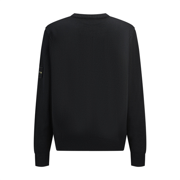 洗練印象 きれい編み クルーネック ニット ブラック STONE ISLAND ストーンアイランド コピー