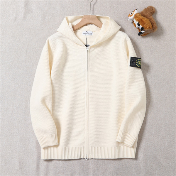 上質編み 立体質感 ジップアップ ニット パーカー  STONE ISLAND ストーンアイランド コピー