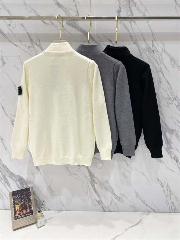 洗練 ニット編地 スタンドネック カーディガン ストーンアイランド コピー STONE ISLAND