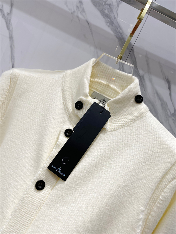 洗練 ニット編地 スタンドネック カーディガン ストーンアイランド コピー STONE ISLAND