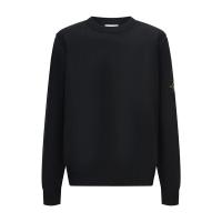 洗練印象 きれい編み クルーネック ニット ブラック STONE ISLAND ストーンアイランド コピー