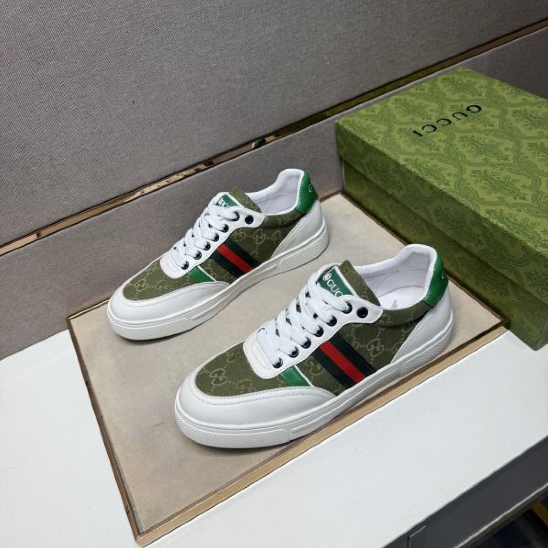 レッドグリーン ウェブ アイコニック グッチ GUCCI コピー カジュアルシューズ 