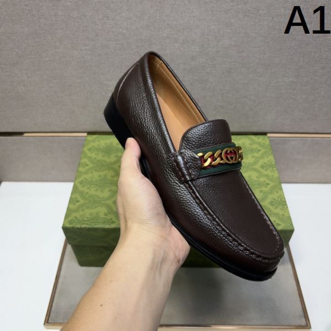 グリーンレッドウェブ アイコニック プレイフル コピー GUCCI グッチ ビジネスシューズ