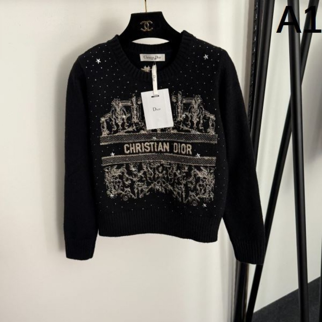 シンプル 上品 DIOR ディオール 長袖ニット 柔らか生地 着回し便利