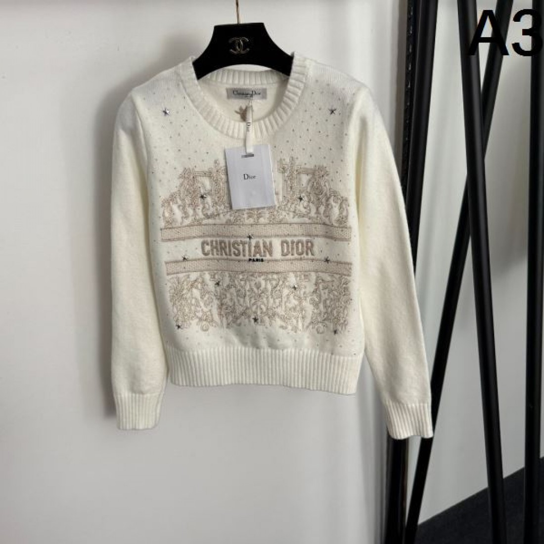 シンプル 上品 DIOR ディオール 長袖ニット 柔らか生地 着回し便利