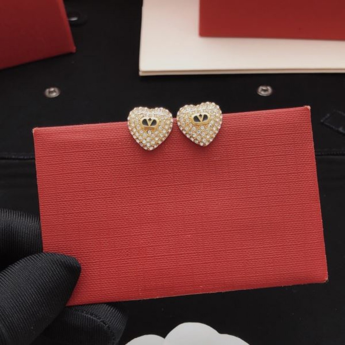 高見え フォーマル対応 VALENTINO ヴァレンティノ スーパーコピー イヤリング 中古良品 