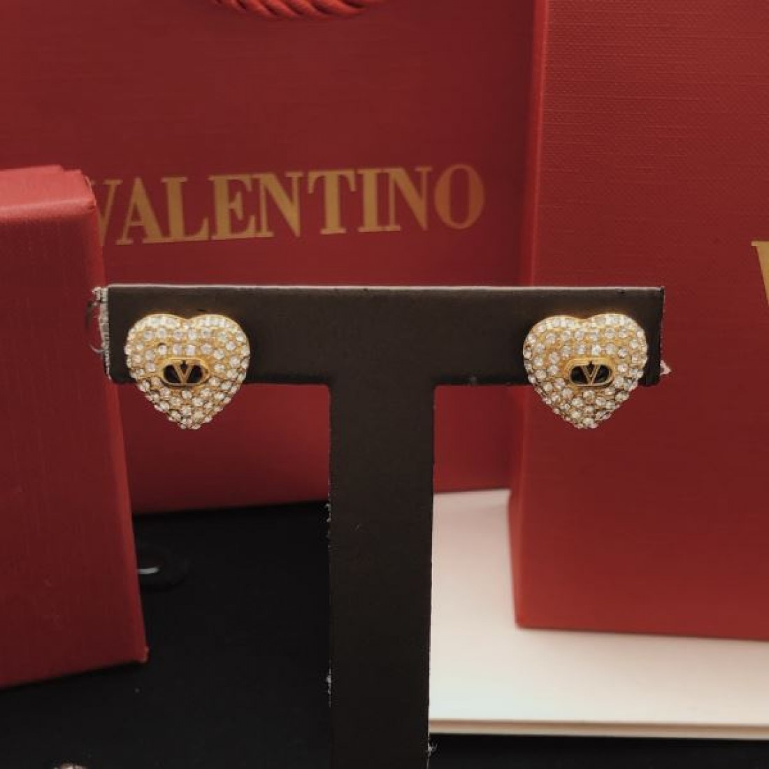 高見え フォーマル対応 VALENTINO ヴァレンティノ スーパーコピー イヤリング 中古良品 