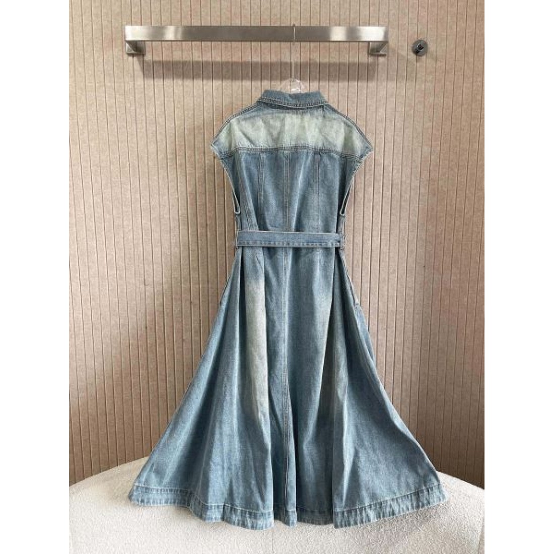 ディオール スーパーコピー  デニムシャツワンピース ウフレアライン ベルト付き レディース Dior ジュアル上品