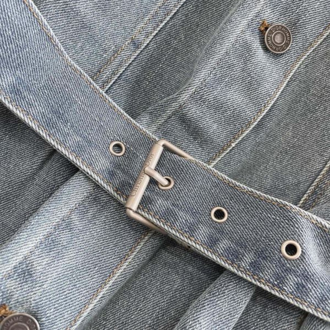 ディオール スーパーコピー  デニムシャツワンピース ウフレアライン ベルト付き レディース Dior ジュアル上品