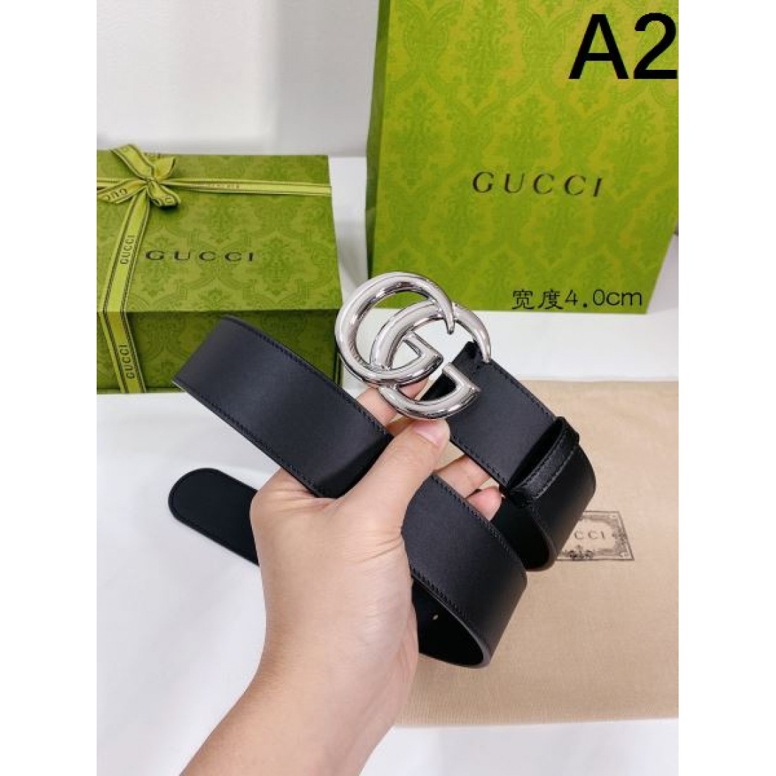 エンボスディテール Gucci グッチ コピー ベルト ブラック型押しレザー ダブルGメタルバックル マット質感 落ち着いた雰囲気6